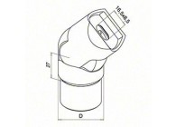 Adaptateur pour tube,orientable,tube D48,3x2 mm