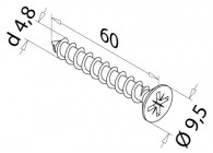 QS-503 Vis auto-foreuse tête fraisée D9,5mm-emb.50x