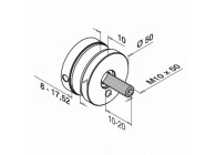100747-00~~GLASADAPTER, Ø50MM, VLAKKE AANSLUITING, M10