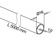 Tubes et barres, tube Ø16,0 mm x 1 mm,