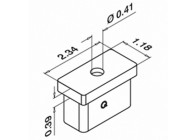 Buisadapter, Square Line, buis 60x30x2,6 mm
