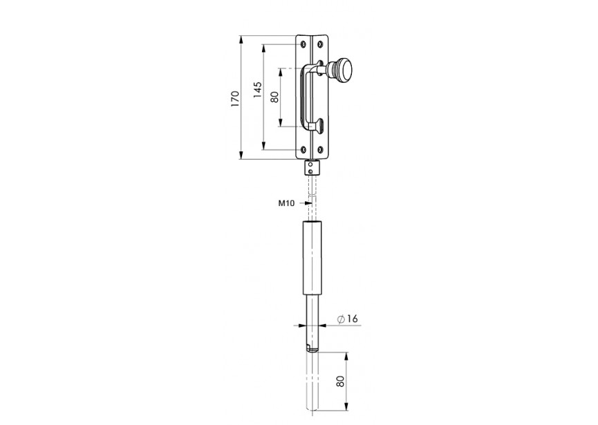 151NI~~Inox inbouw grendel