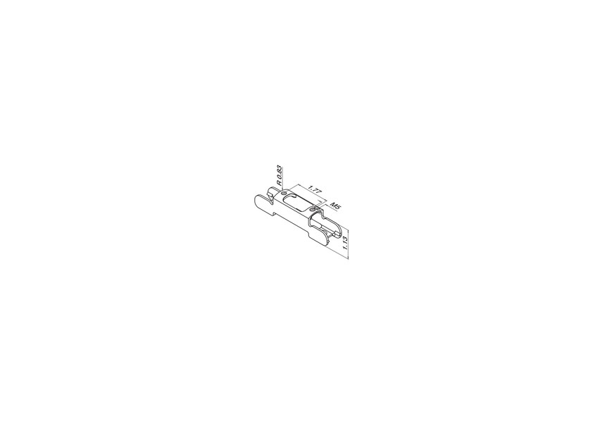 U-profielbuisadapter handrailingsteun, U=24x24 mm