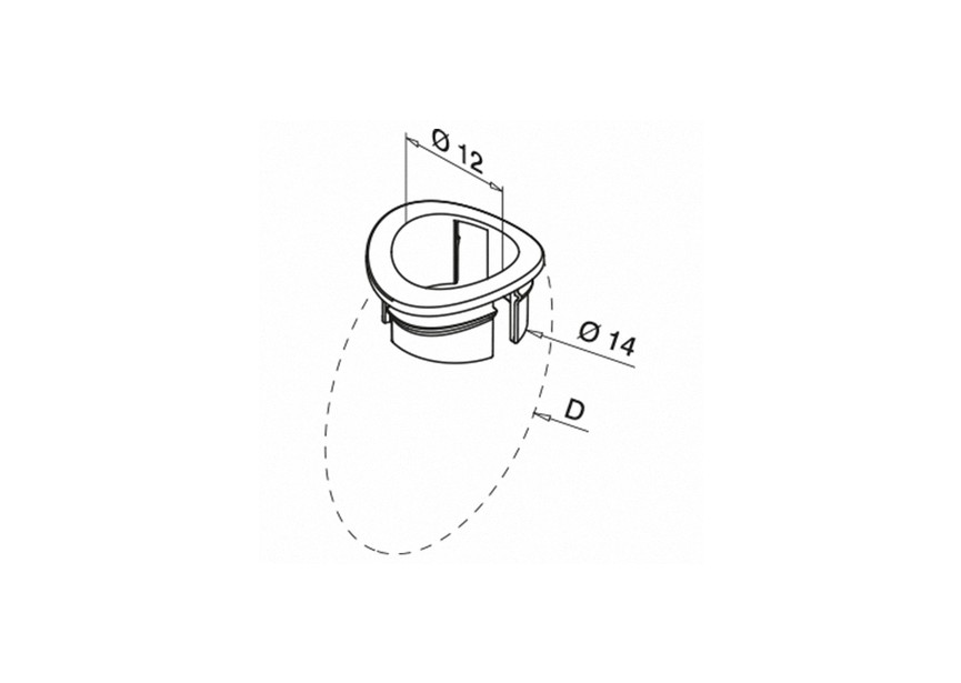 Adaptateur pour barre Ø12 mm, pour tube Ø33,7 mm